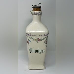 Early French Vinaigre Bottle Hand Painted Faience Floral